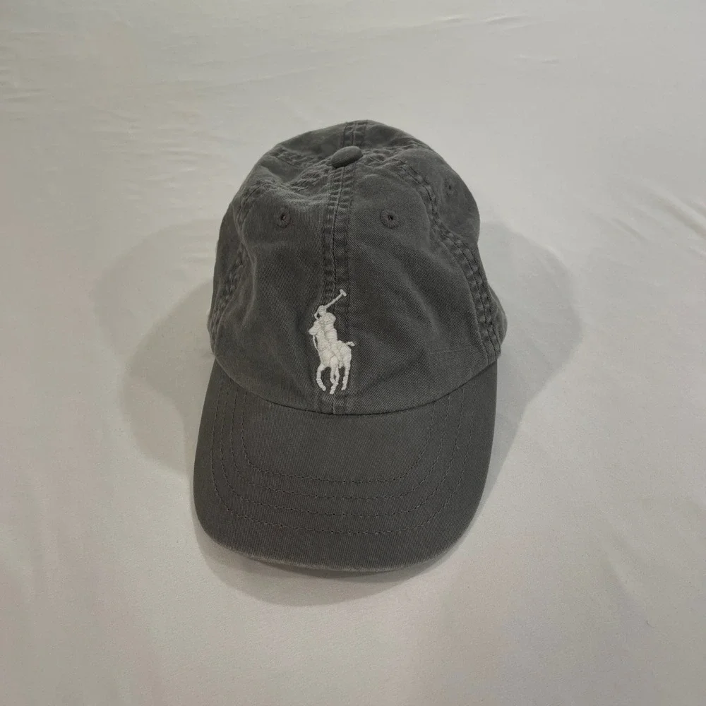 Ralph Lauren‎ Polo Chino Baseball Cap Toddler Gray Big Pony 3 | Preppy Classic